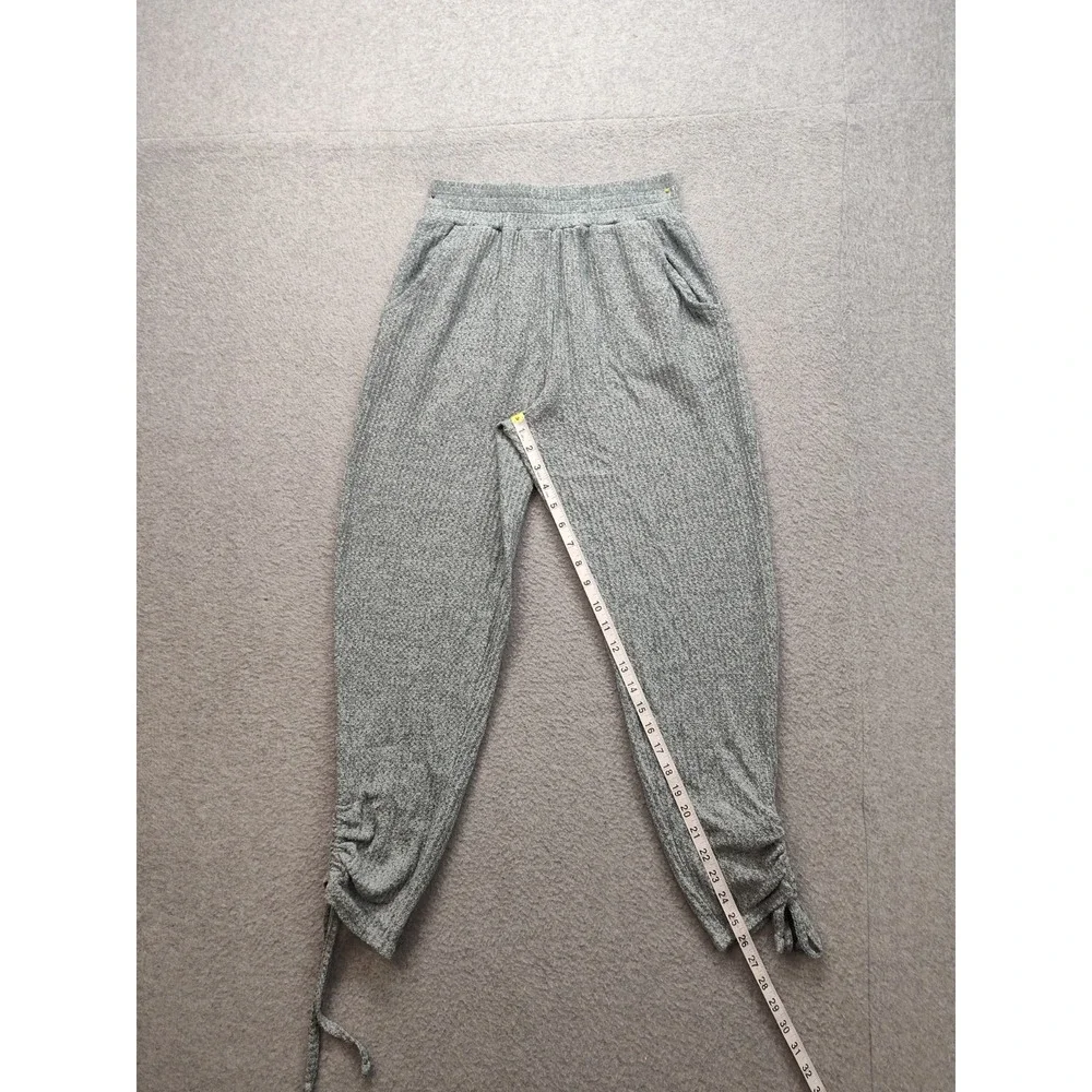 SO Women Athletic Pant S Gray Elastic Waist Pull On Ankle Pockets Drawstring Leg